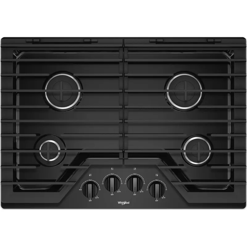 Whirlpool 30-Inch Gas Cooktop With Ez-2-Lift Hinged Cast-Iron Grates – Black (Wcg55Us0Hb) 1