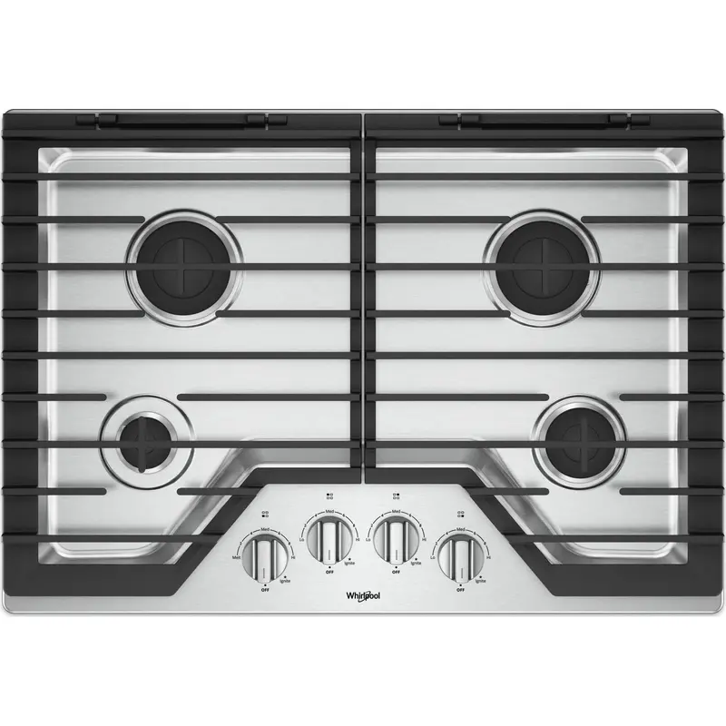 Whirlpool 30-Inch Gas Cooktop With Ez-2-Lift Hinged Cast-Iron Grates – Stainless Steel (Wcg55Us0Hs) 1
