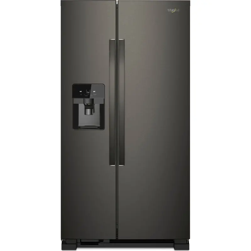 Whirlpool 33" Side-By-Side Refrigerator – 21 Cu. Ft., Black Stainless Steel (Wrs321Sdhv) 1