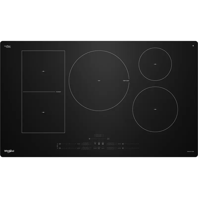 Whirlpool 36-Inch Intelligent Induction Cooktop – Black Glass With Temp Cook Technology And Wipeclean Coating (Wcit7536Sb) 1