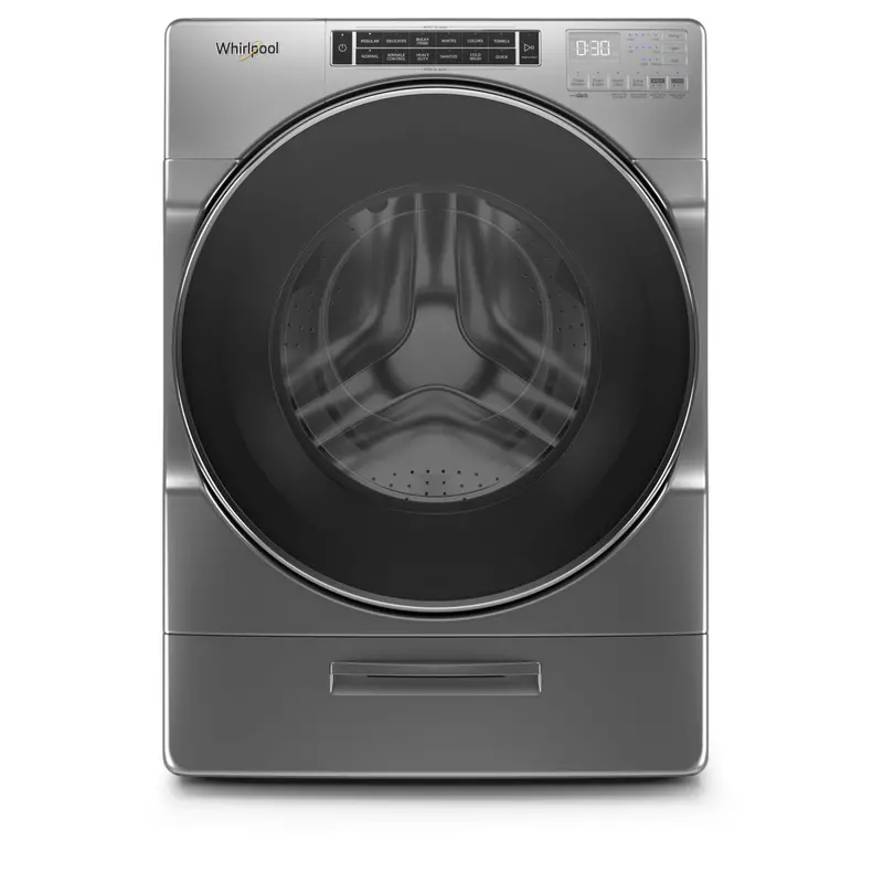 Whirlpool 5.8 Cu. Ft. Chrome Shadow Front-Load Washer With Load & Goxl Dispenser (Wfw8620Hc) 1
