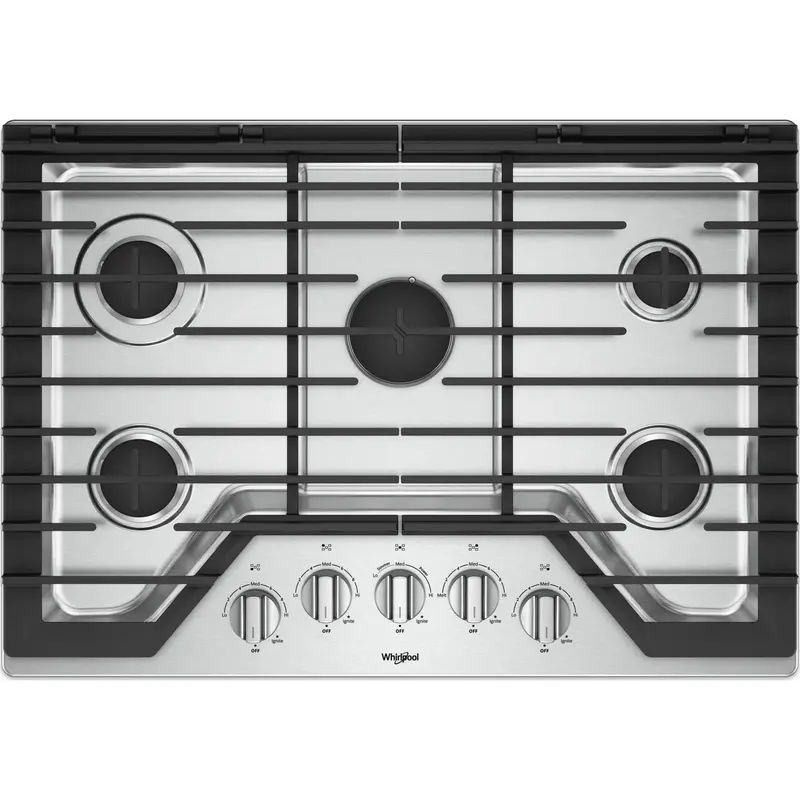 Whirlpool Wcg97Us0Hs Gas Cooktop – 30", Stainless Steel, Built-In Griddle & 5 Burners 1