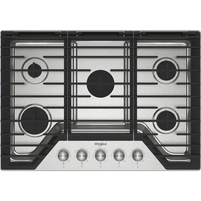Whirlpool Wcgk7030Ps 30-Inch Stainless Steel Gas Cooktop With Fifth Burner 1