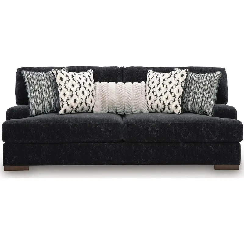 Whitmore Manor Sofa Featuring Black Pearl Leather 1
