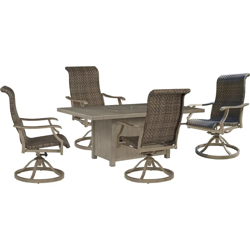 Windon Barn Brown 5-Piece Outdoor Furniture Set – All-Weather Patio Collection 1