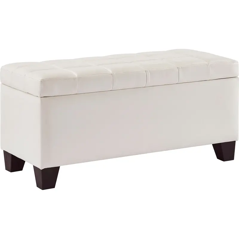 Winston Fabric Storage Ottoman In Crisp White 1