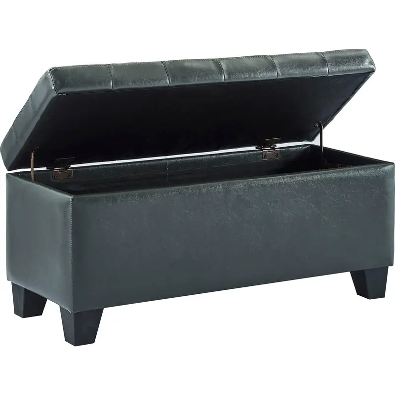 Winston Lift-Top Storage Ottoman In Charcoal Gray 1