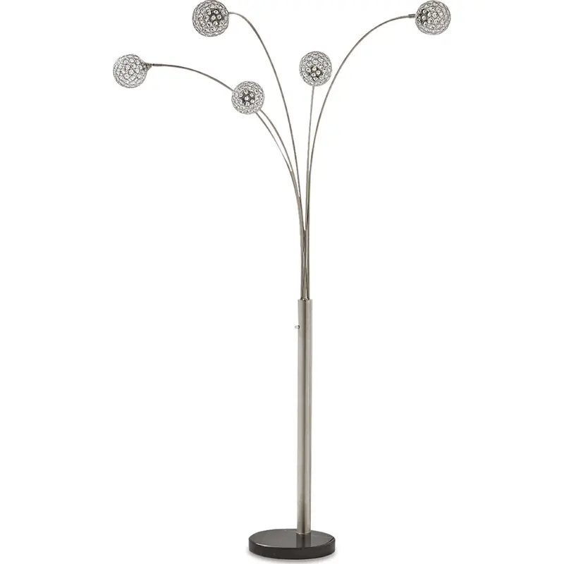 Winter Tall Floor Lamp – Silver Metallic Finish, 95" Height 1