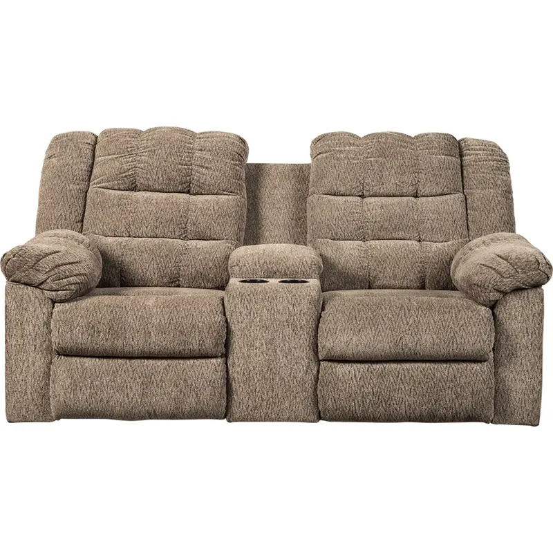 Workhorse Cocoa Reclining Loveseat With Center Console 1
