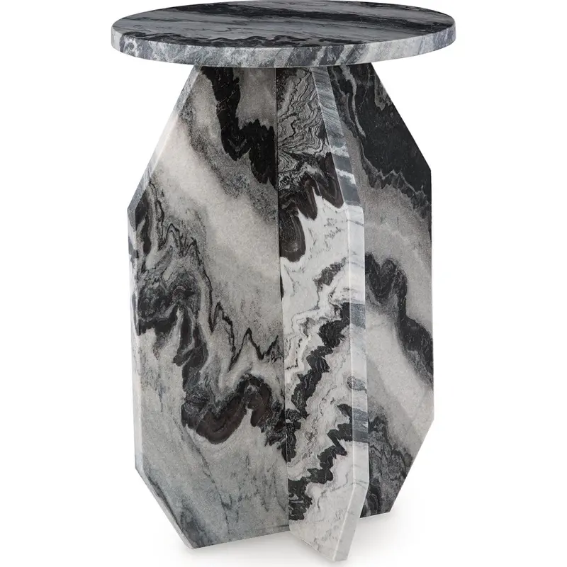 Wrenlane Contemporary Accent Table In Black, White & Taupe 1