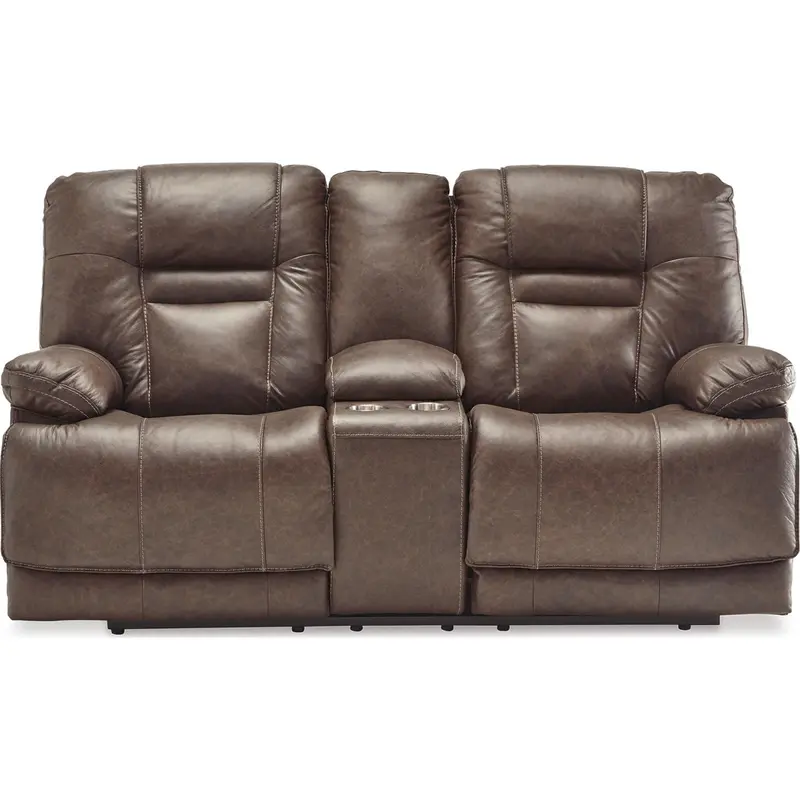 Wurstrow Power-Reclining Loveseat With Dual Power Headrests – Umber 1