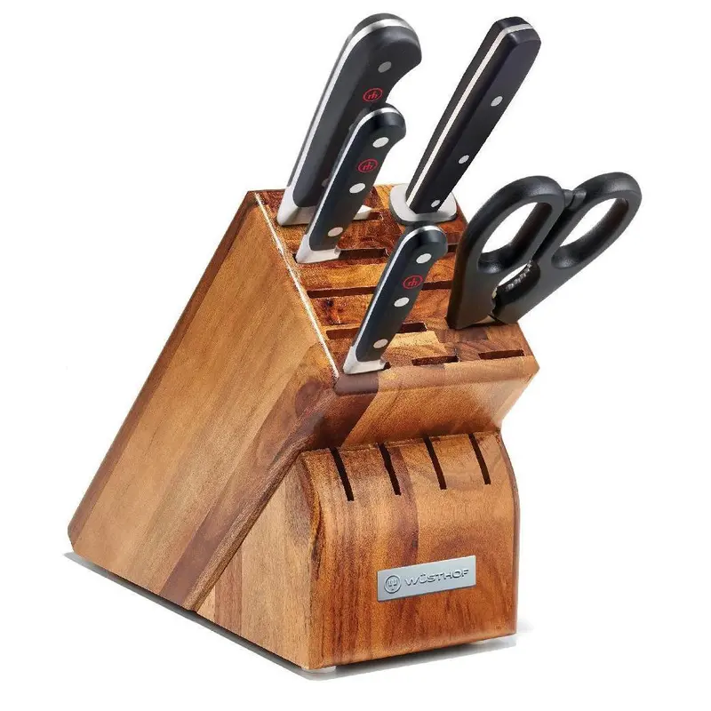 Wusthof Classic 6-Piece Starter Knife Set With Acacia Block 1