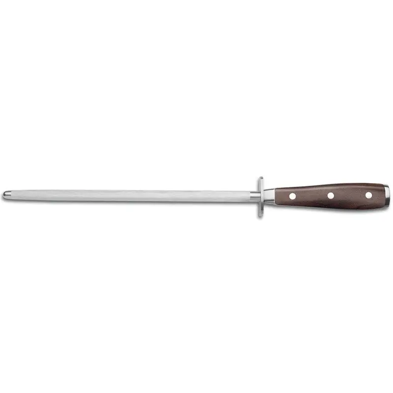 Wusthof Ikon Blackwood 10-Inch Dual-Bolster Honing Steel 1