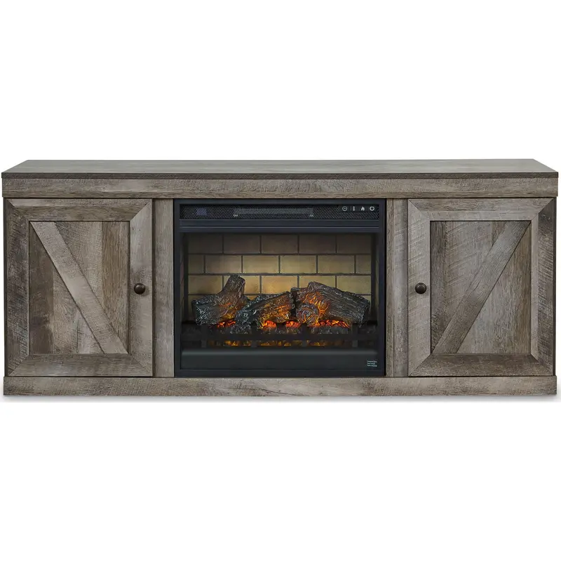 Wynnlow Gray Tv Stand With Built-In Electric Fireplace 1