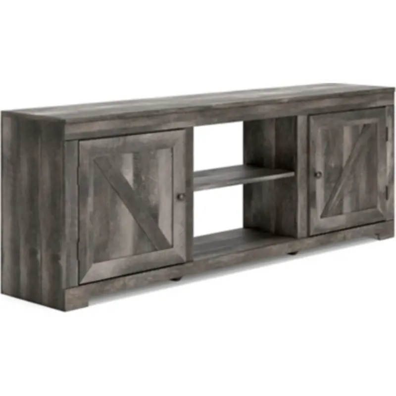 Wynnlow Modern Tv Stand In Sleek Gray Finish – Media Console 1