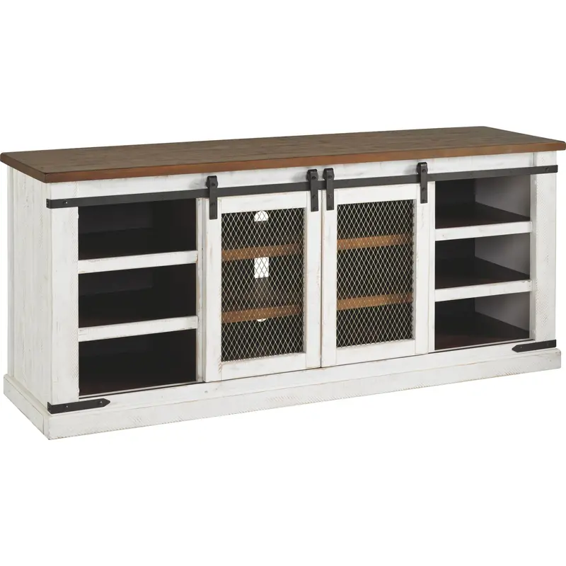 Wystfield Two-Tone White And Brown Tv Stand 1