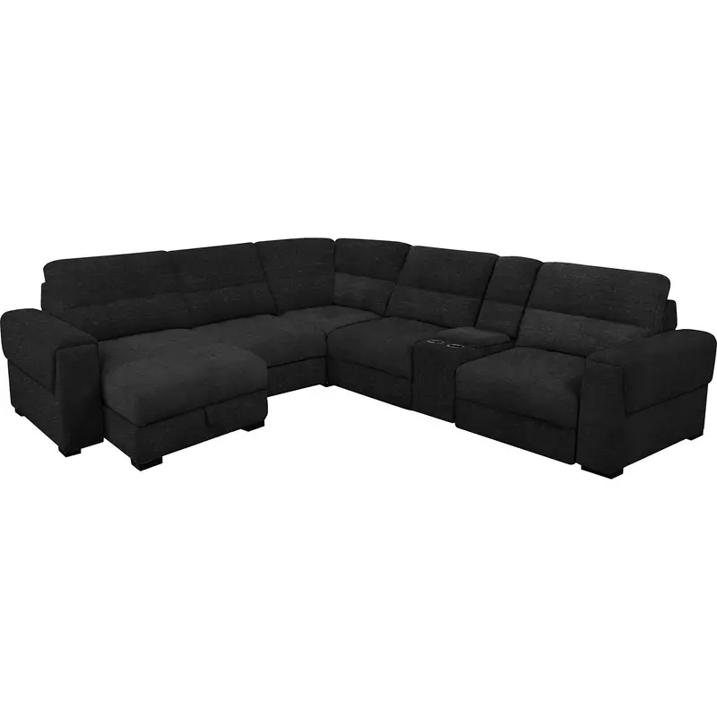 Xpand 6-Piece Power-Adjustable Modular Sectional In Sahara Ebony 1