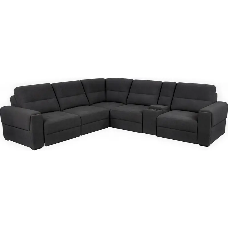 Xpand Sahara Ebony 6-Piece Powered Sectional Arrangement 1