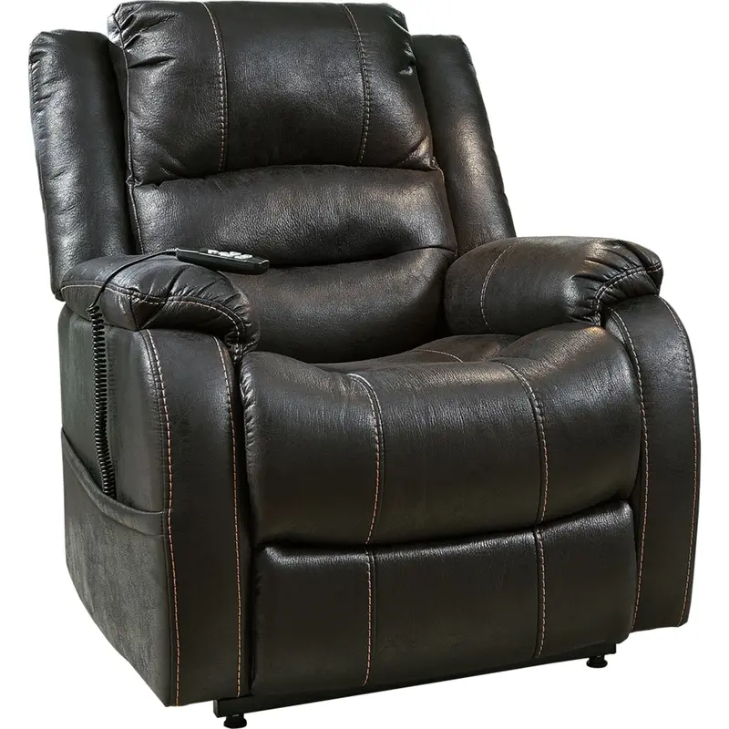 Yandel Power Lift Recliner Chair – Black Upholstered Mobility Seating 1