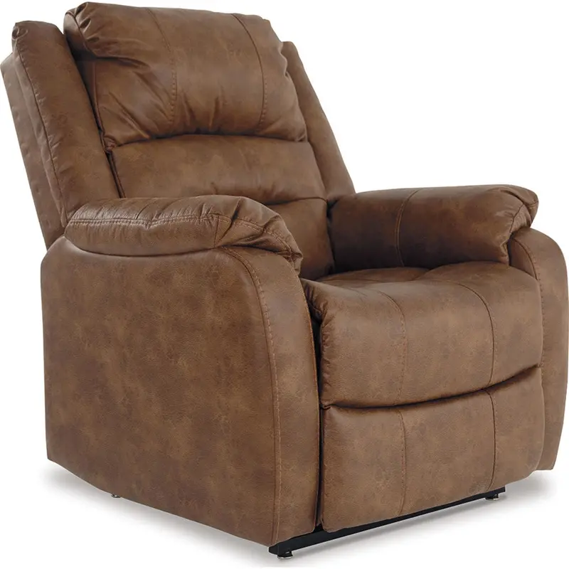Yandel Power-Lift Reclining Chair In Warm Saddle Leather Look 1