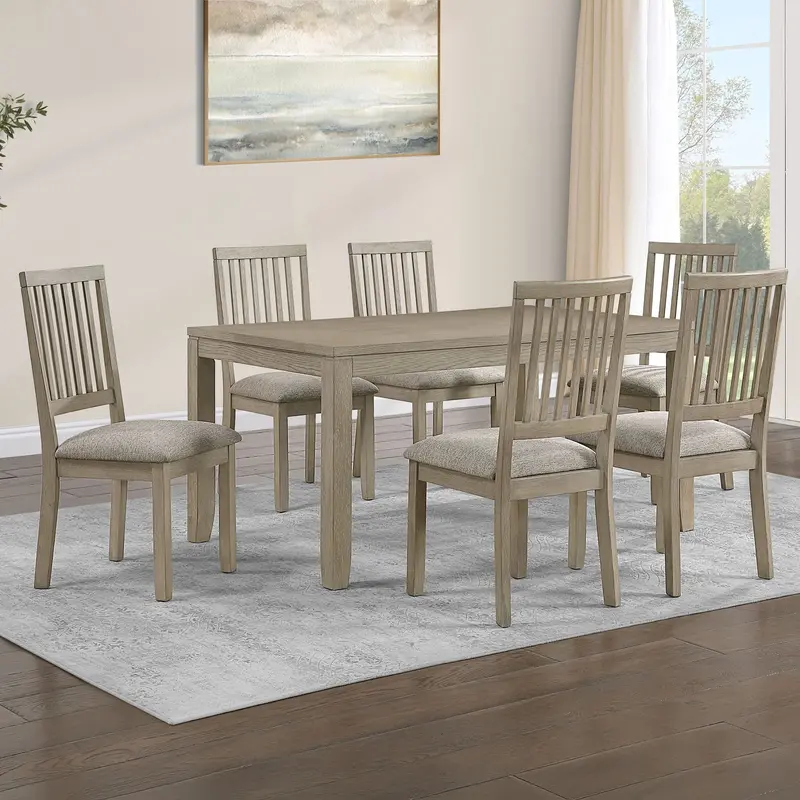 Yorktown Farmhouse-Style Dining Set – Solid Wood Table & Matching Chairs 1