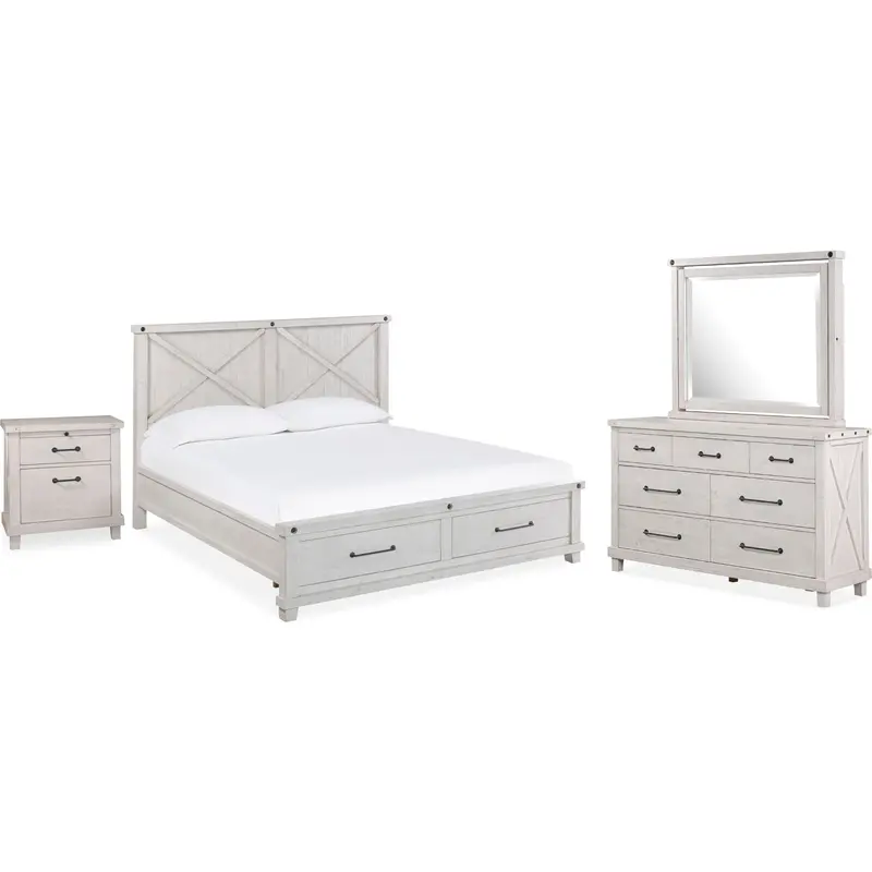 Yosemite Rustic White Queen Storage Bedroom Set – 6-Piece 1