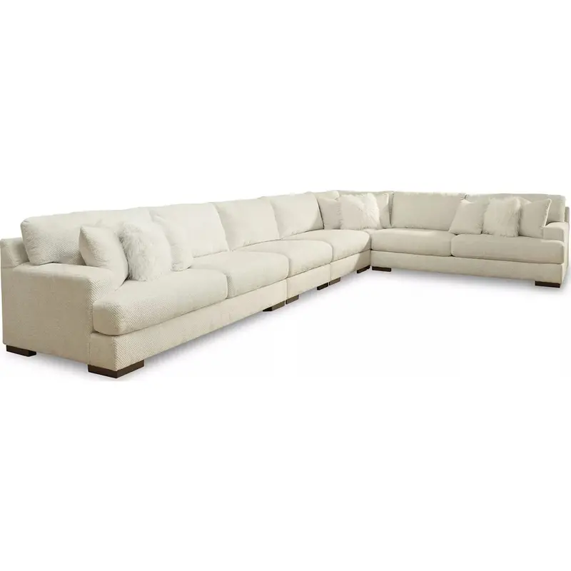 Zada Ivory 5-Piece Sectional Sofa – Modular Living Room Set 1