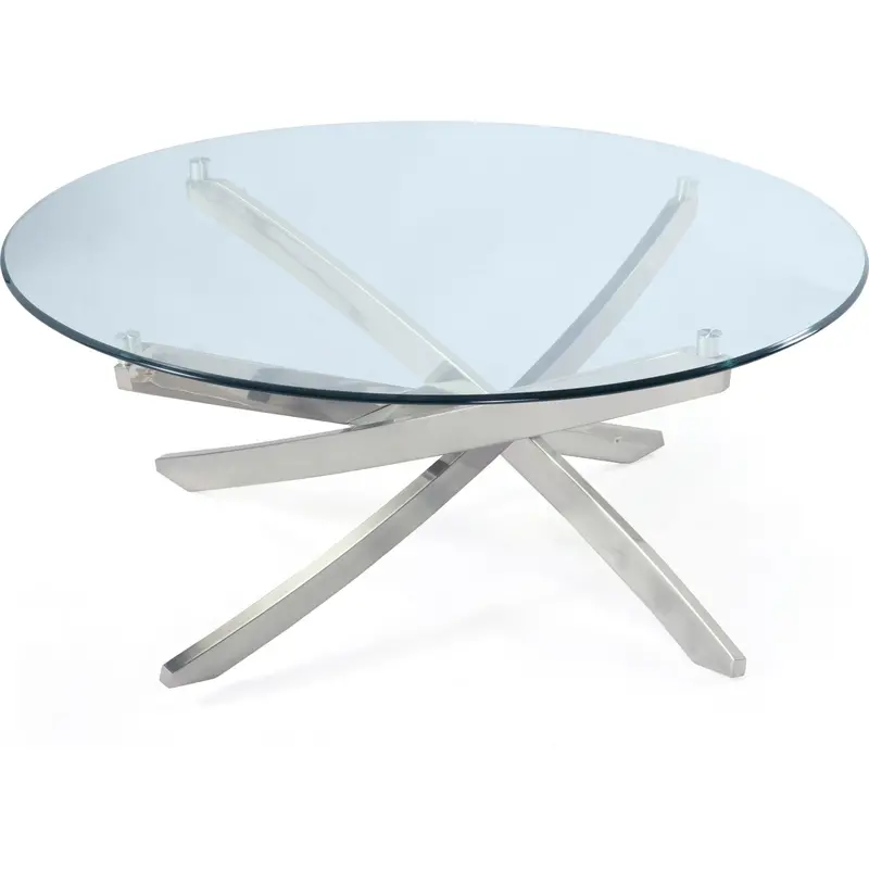 Zila Brushed Nickel Metal Coffee Table 1